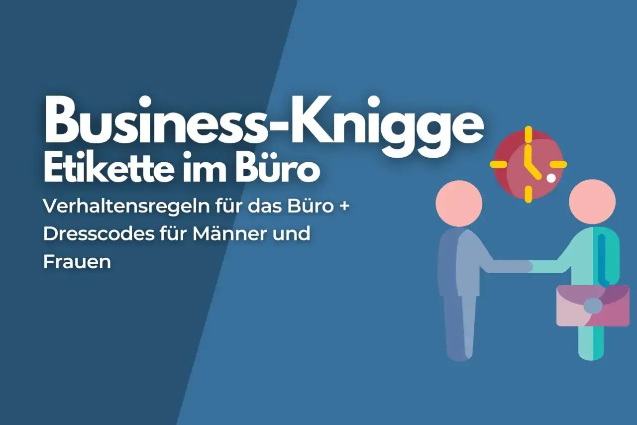 Business-Knigge: Verhaltensregeln und Dresscodes für Männer und Frauen im Büro. Ein Händedruck symbolisiert gute Umgangsformen.